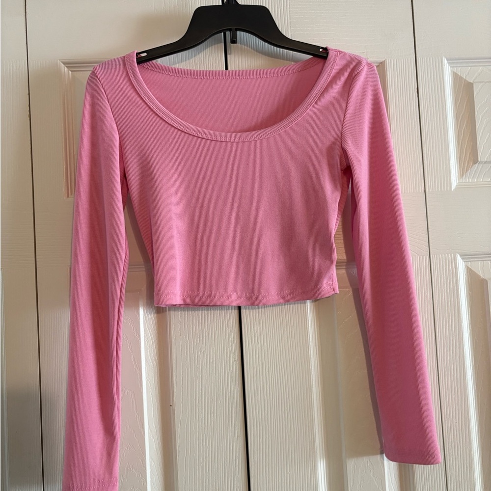 Pink Fitted Long Sleeve Shirt